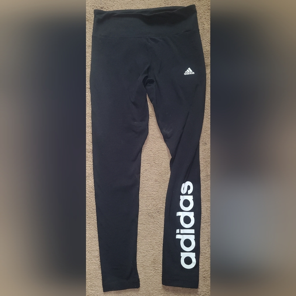 adidas Kids Black Leggings with Logo